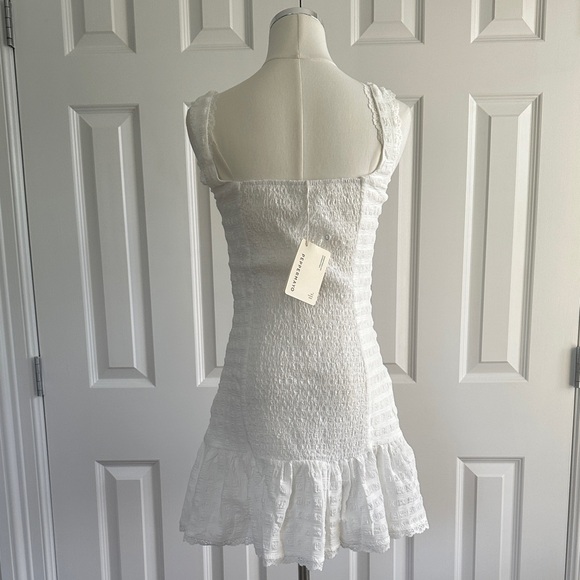 NWT Peppermayo Kristina Exclusive Textured Ruffles White Mini Dress Size 6 - Picture 8 of 14